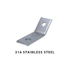 304 Stainless Steel 45° 2-Hole Open Angle