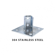 10-Hole Post Base Single Strut Tall Clevis, 304 Stainless Steel